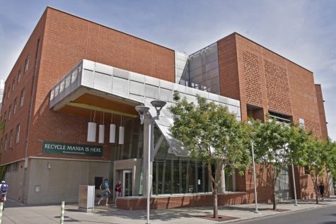 A view of Likins Residence Hall located on Highland Avenue on April 7, 2017. The popular dorm was built in 2011 with extra sustainability features. 