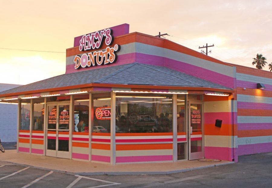 Amy’s Donuts, located just east of Stone Avenue on Ft. Lowell Road, is a novel bakery featuring a myriad of specialty donuts, including Maple Bacon Fudge, Pink Pearl, German Chocolate and several varieties of candy bar-inspired toppings.