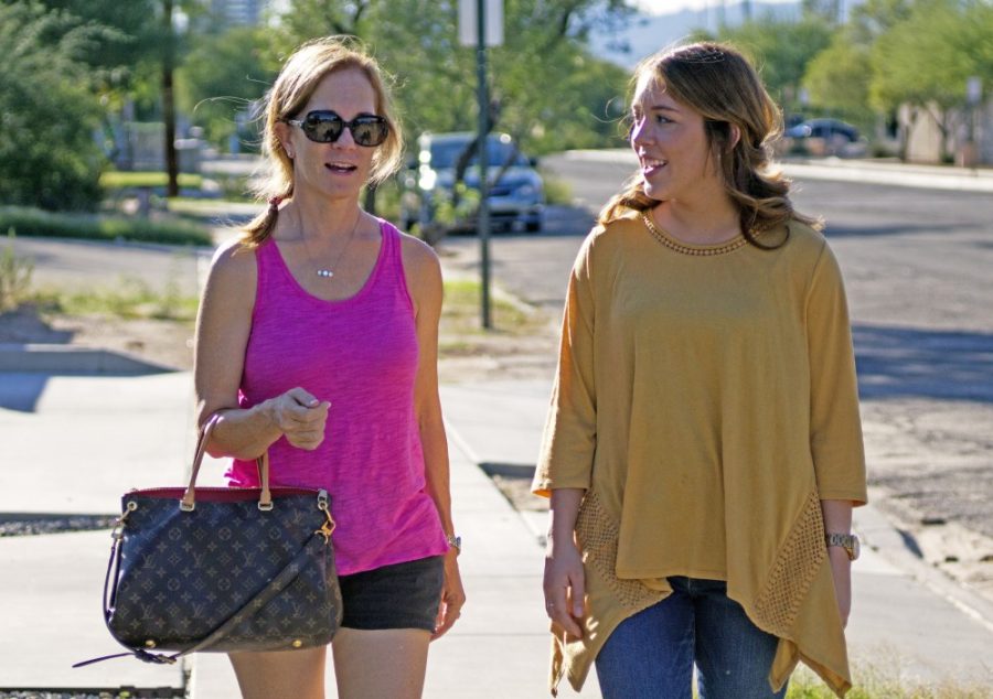 English studies senior Tatum Hammond and her mother, Colleen Hammond, go for a walk just outside campus on Monday, Oct. 10. Tatum’s mother was visiting for the day from Chandler, Arizona just before Family Weekend.