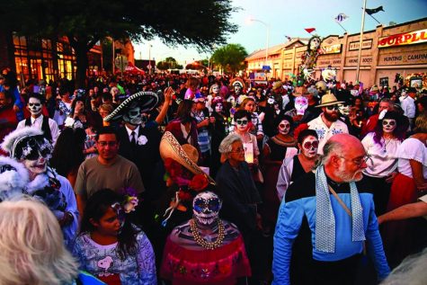 Souls watch members of the procession gather before sunset during the 2016 All Souls Procession in downtown Tucson on Nov. 6, 2016.