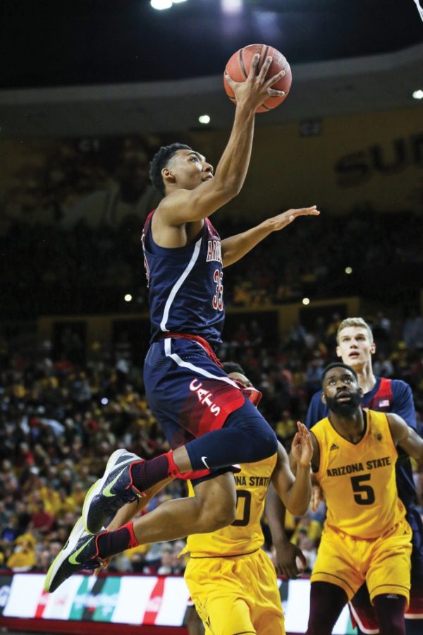 Arizonas Allonzo Trier shoots during the UA-ASU game on March 4.