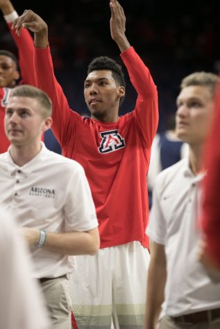 Allonzo Trier warms up before the Arizona-UConn game on December 21, in McKale Center.