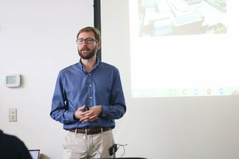 Ben Champion, Director of the Office of sustainability, gives a lecture at the College of Architecture on Friday, Jan. 12.