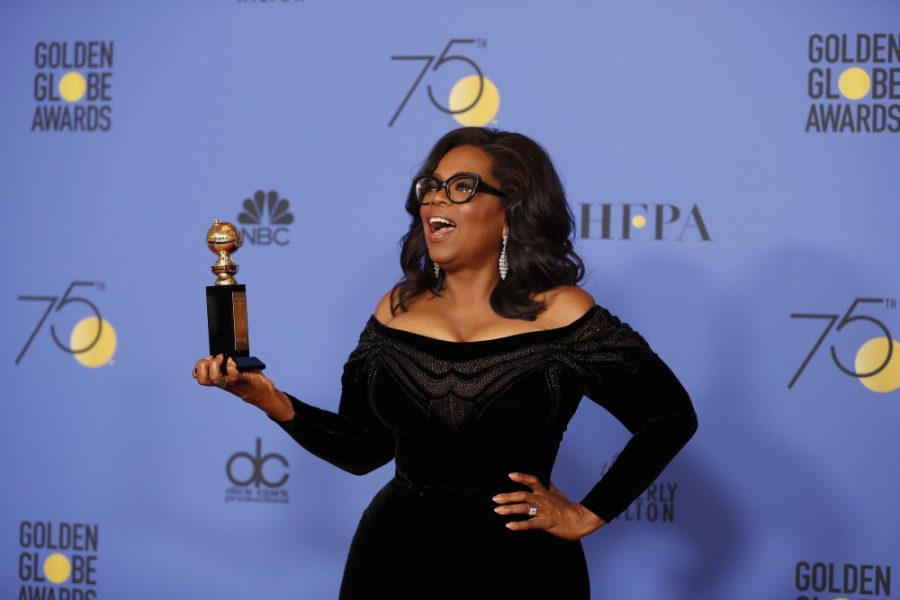 Oprah Winfrey backstage at the 75th Annual Golden Globes at the Beverly Hilton Hotel in Beverly Hills, Calif., on Sunday, Jan. 7, 2018. 