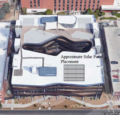Diagram shows the approximate placement of solar panels on ENR2.