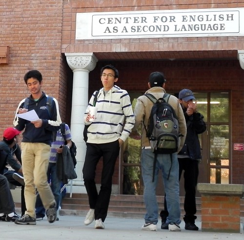 Students mill about in front of CESL on campus on Nov. 22, 2011. The center assists students with their transitions and language barriers.