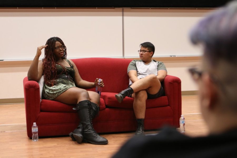 Kat Blaque, transgender rights activist and blogger, shares her personal story and struggles with sexual violence during “True Tea Live” on Friday, April 6 at the Integrated Learning Center. The event was one of several hosted by the ASUA during its annual I Will campaign to end rape culture.