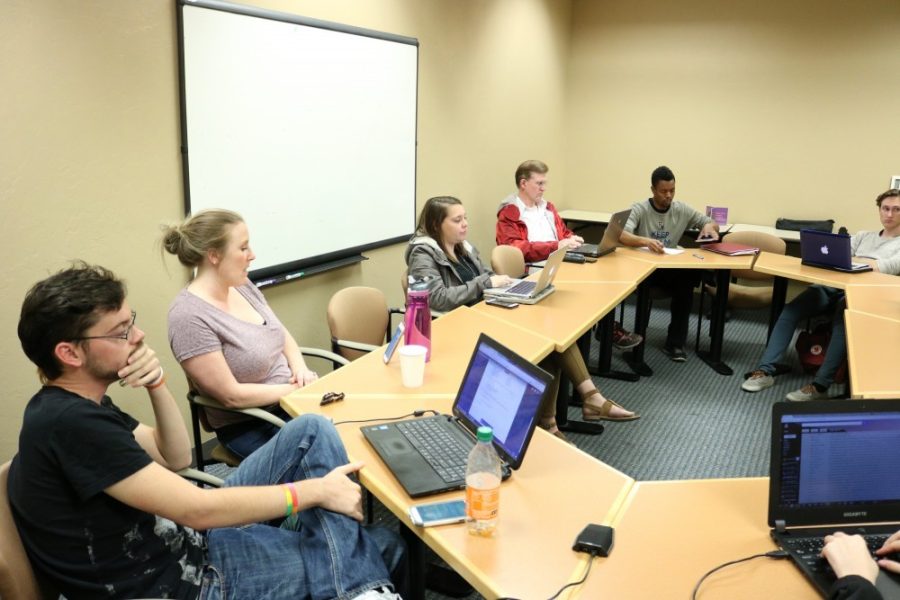 GPSC members discuss important issues during a meeting in the SUMC on Jan.3. In documents recently obtained by The Daily Wildcat, major constitutional changes are proposed, including eliminating representative term limits.