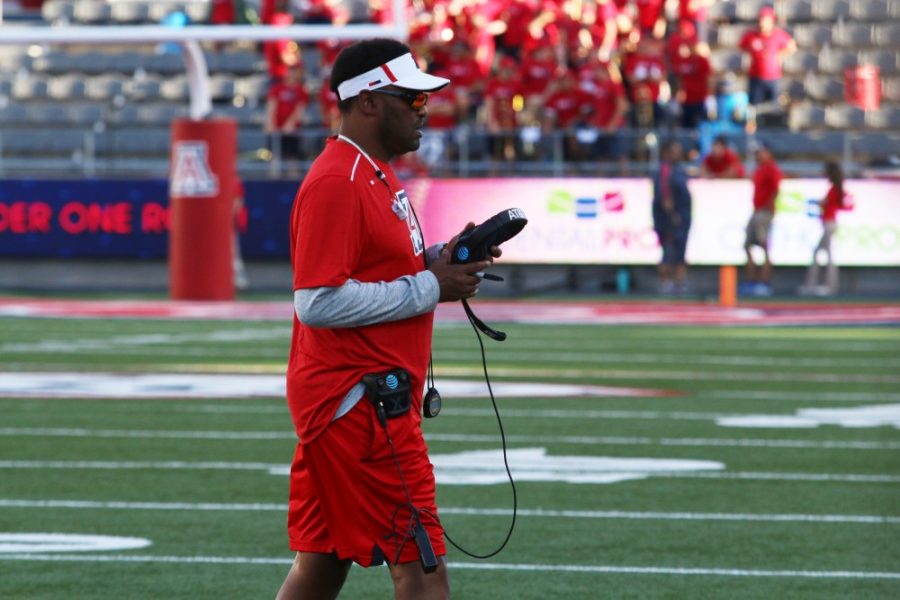 Head coach Kevin Sumlin at the Arizona Football spring game on April 14 in the Arizona Stadium.