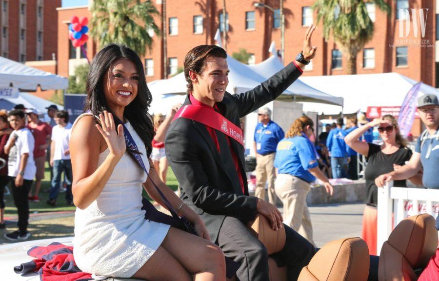 Members of the 2017 homecoming court wave to at the homecoming parade on Oct. 28. Homecoming is a long-time tradition at UA and there are several events that happen during that time.