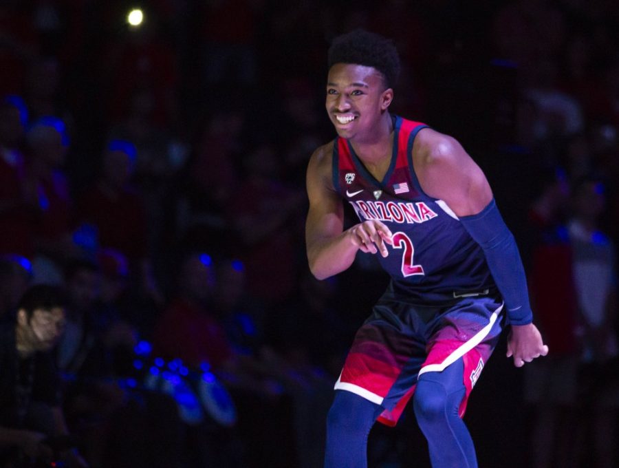 Arizonas Brandon Williams, 2, makes an entrance at the Red-Blue game on Sunday, Oct. 14 at the McKale Center in Tucson, Ariz.
