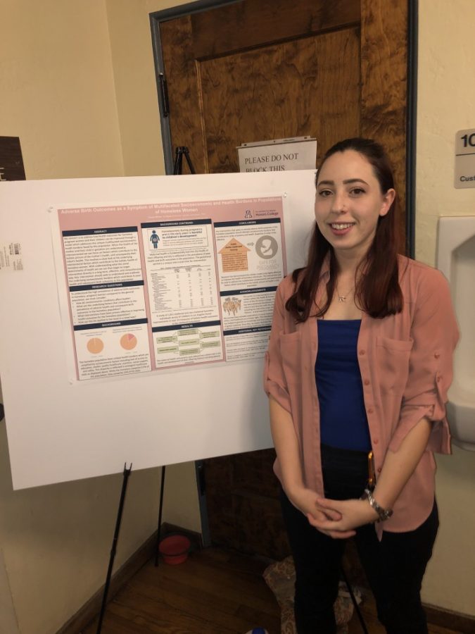 CJ Ryan, a student in the Health and Human Values Honors College minor presented her semester-long thesis on Adverse Birth Outcomes as a Symptom of Multifaceted Socioeconomic and Health Burdens in Populations of Homeless Women. 