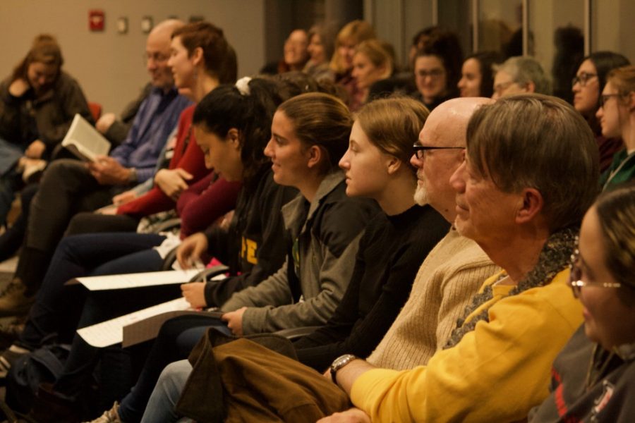 Tucson locals, faculty and students gather at the Poetry Center on Thursday, Jan. 24 to hear Nicole Walker’s readings on sustainability. The UA Poetry Center holds weekly readings every Thursday night.