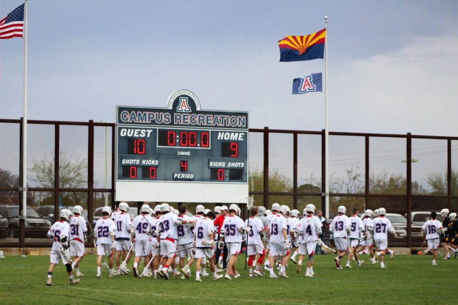 Arizona Mens Lacrosse after Saturdays game vs. USC. The wildcats unfortunately lost to the California team with the score of 9-10.
