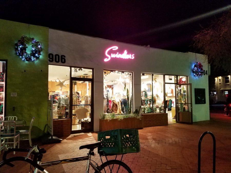 Swindlers is located on University Blvd. in front of Main Gate Square. 