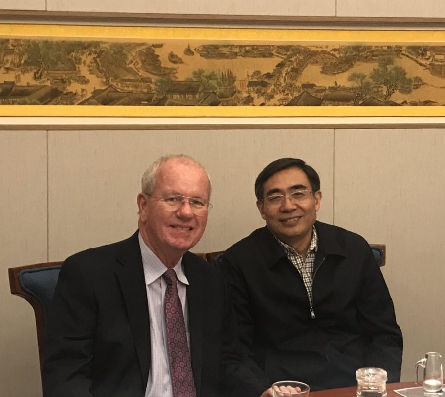   David Galbraith  and Professor Song Chunpeng, President of Henan University