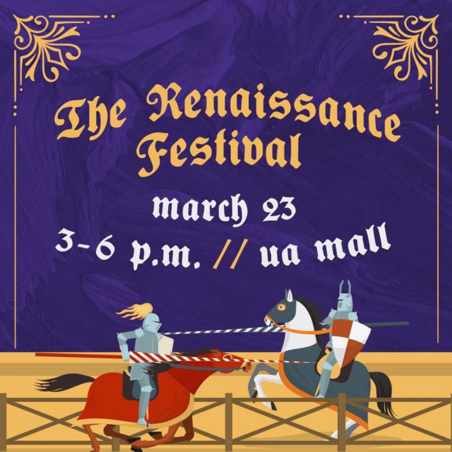 The UA Residence Hall Association will host their first ever renaissance Festival on the UA Mall on Saturday March 23. At the festival will be free food, crafts and demonstrations.