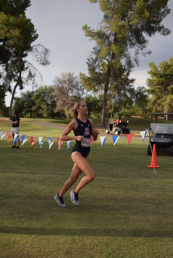 University of Arizona sophomore Keelah Barger at the cross country meet on September 13. Barger finished in the first ten runners.