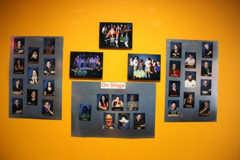 In the hallway leading to the stage, patrons can see a list of people that are a part of the four house teams. Not Burnt Out Just Unscrewed was the founding house team for the theater.