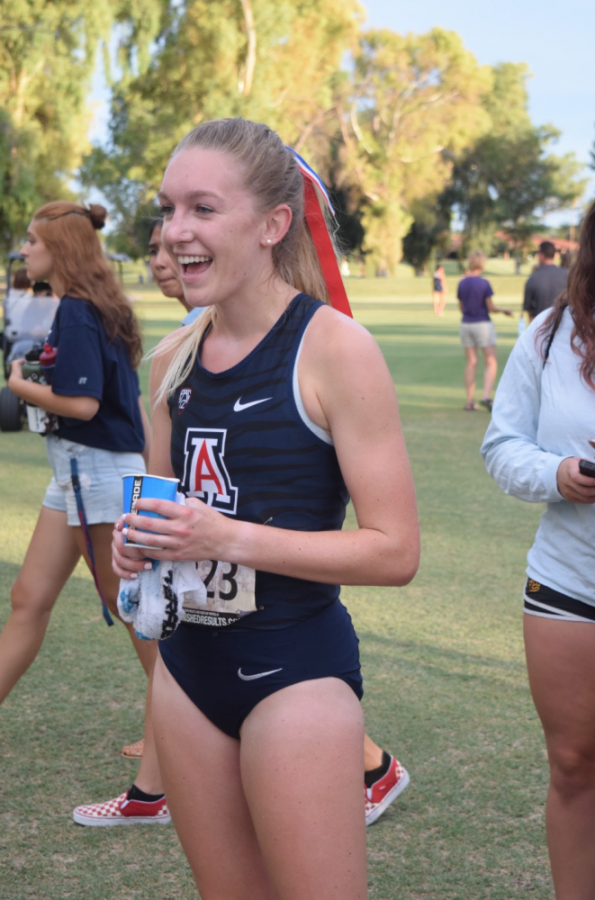 University of Arizona cross country runner Megan Bounds after the Dave Murray Invitational on September 13. The UA’s women’s cross country team won the meet with 21 points.