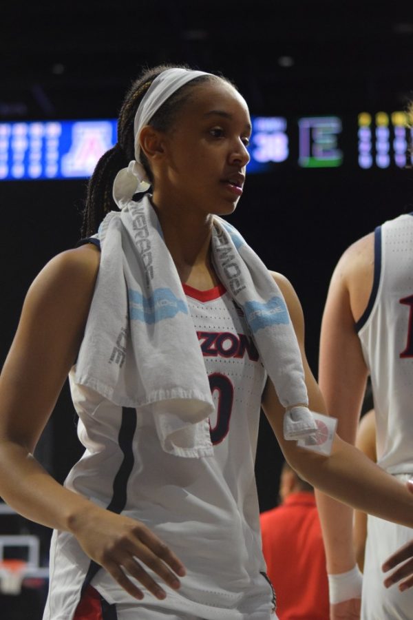 University of Arizona Women’s basketball guard Amari Carter after the exhibition match against Eastern New Mexico on October 27. Carter is a senior at the University of Arizona.