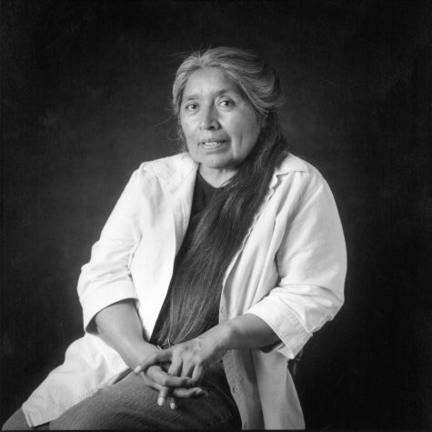 Portrait of Ofelia Zepeda, poet and professor of Tohono O'odham.  Photo by Tony Celentano.