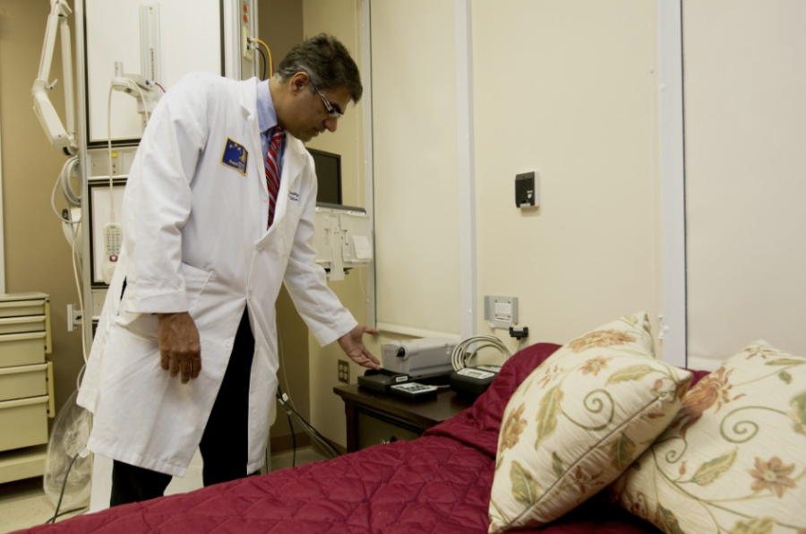Gordon Bates / Daily Wildcat
Sairam Parthasarathy, an Associate Professor of Medicine and Director of the Center for Sleep Disorders, shows one of the rooms used for in patient sleep studies.