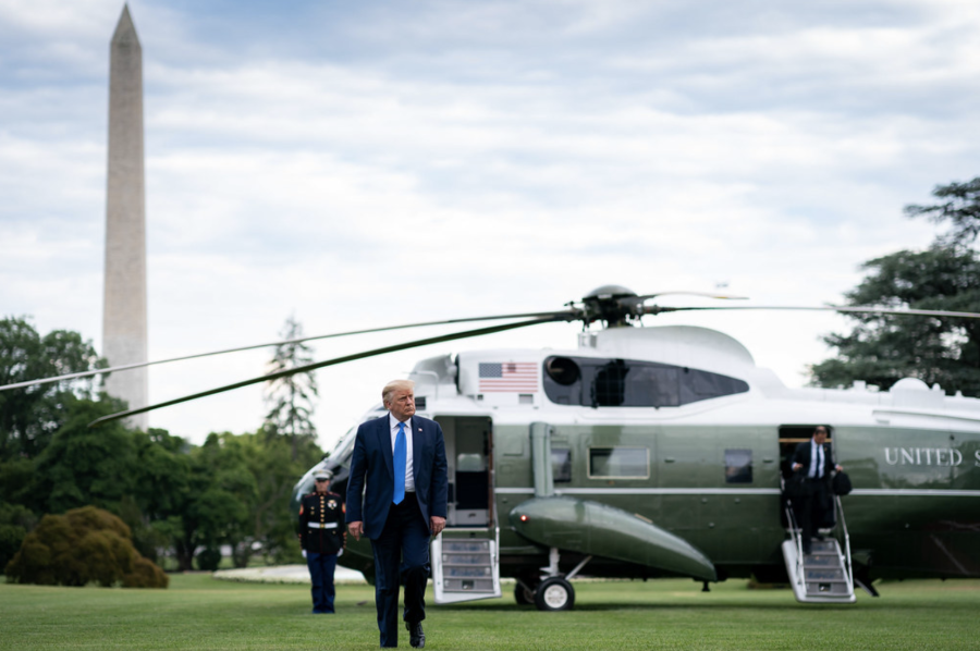 President Trump returns home from Walter Reed Medical Center after being treated for COVID-19. According to the Presidents physician, Trump is no longer contagious. President Trump Returns to the White House by The White House is marked under CC PDM 1.0.