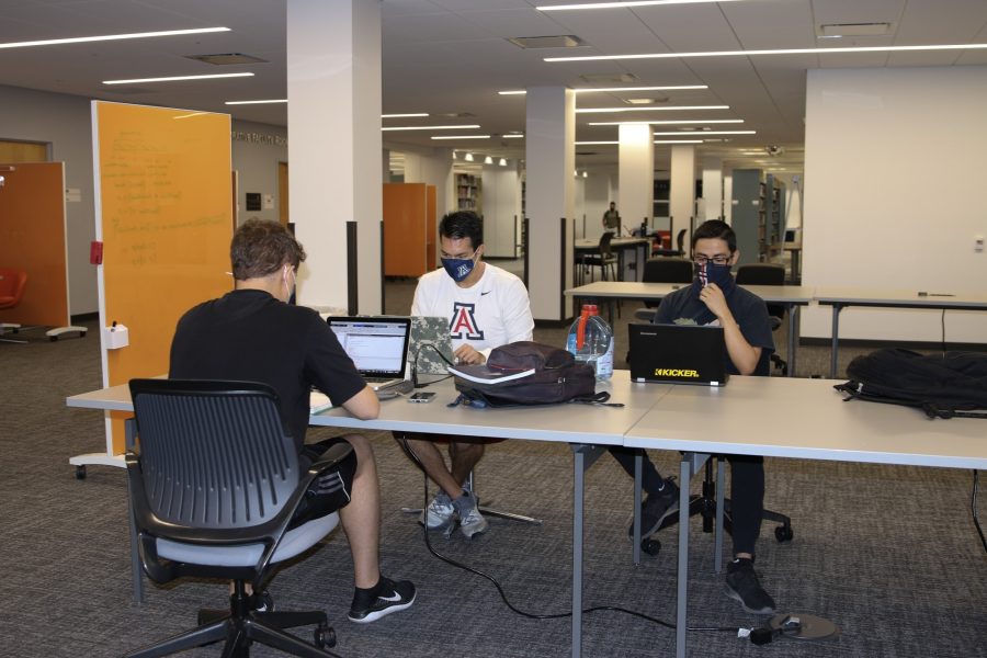 Students working on an instrumentation lab. The creators of VCAT set out to make cloud technology more accessible for the University of Arizona during virtual learning.  