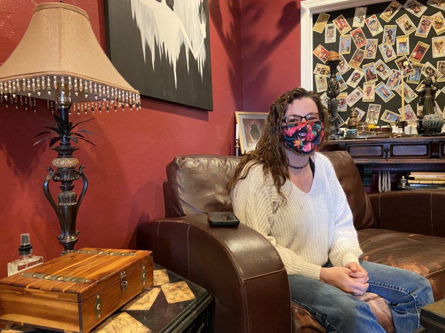 Jennifer Kraych owner of Celestial Rites sits in their reading lounge Feb. 1 2021. The metaphysics shop is located on Historic Fourth Avenue at  543 N 4th Ave.