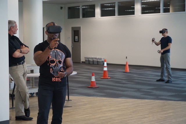 University of Arizona professors Bryan Carter and Sonja Lanehart teamed up to work on a virtual reality anti-racism project. Photo courtesy: Victoria Ogino 