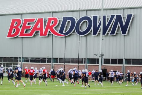 Arizona football trains in Tucson, Ariz. on Tuesday, April 13.
The team is preparing to play in the annual spring game on Saturday, April 24.