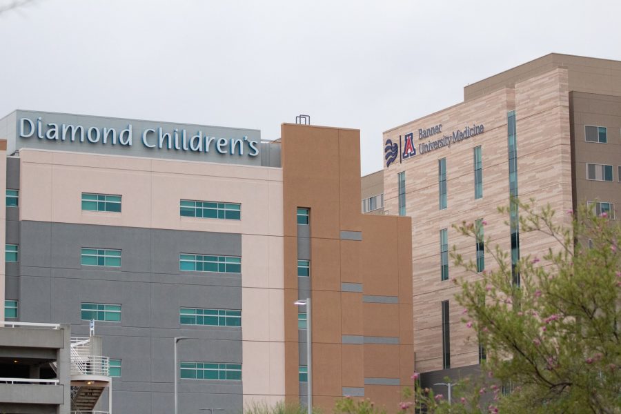  A cloudy afternoon at Banner and Diamond Childrens Hospital on Sept 23. The childrens hospital has been serving an influx of patients with the rise of pediatric COVID-19 cases in Pima County. 