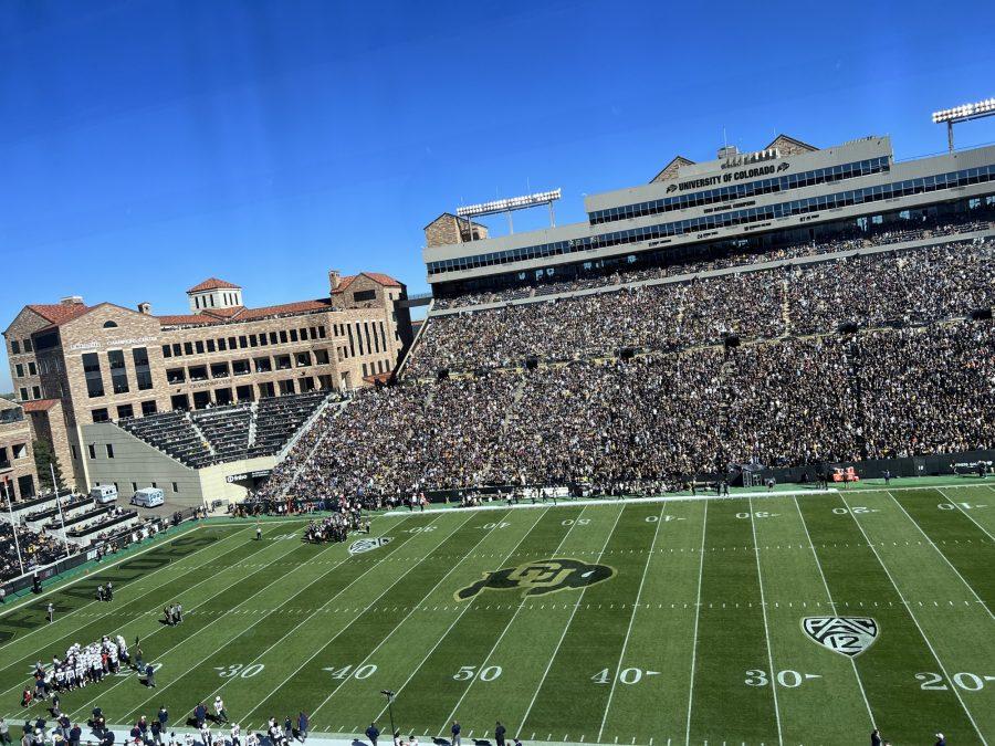 The Arizona football team faces off against the Colorado Buffaloes in Boulder, Colorado, at Folsom Field on Oct. 16. 