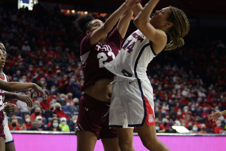 The Arizona womens basketball team defeated Texas Southern University, 93-38, on Nov. 15, in McKale Center. The Wildcats remain undefeated with this victory. 