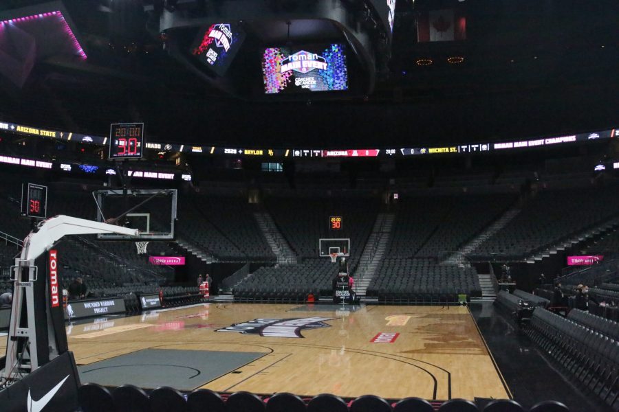 The Arizona Wildcats take on the Wichita State Shockers at 7:00 P.M. at T-Mobile arena in Las Vegas, Nevada on Nov.19 2021. 