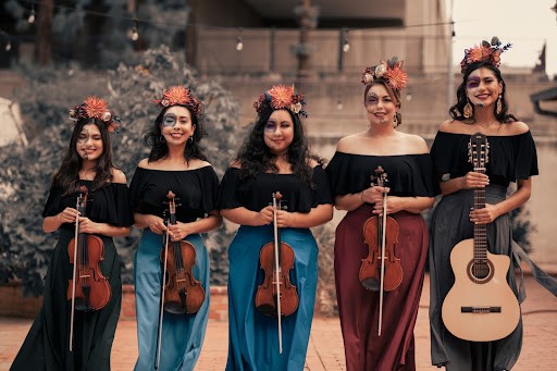 Laz Azaleas, a Latina music group, which will be performing mariachi influenced music during the finale ceremony of All Souls Procession on Sunday, Nov. 7. Courtesy Chrisitian B. Meza 
