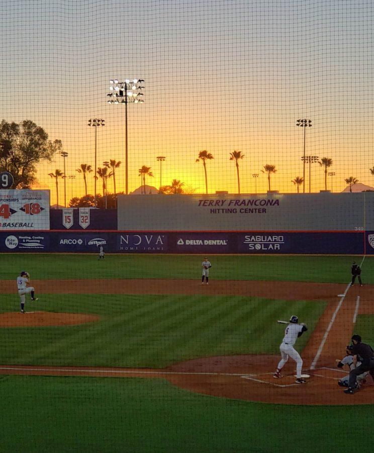 Arizona+catcher+Daniel+Susac+waits+for+a+pitch+in+the+Arizona+baseball+teams+home+opener+against+Grand+Canyon+University+on+Feb.+2+at+Hi+Corbett+Field.+The+Wildcats+would+only+score+3+runs+to+GCUs+19.%26nbsp%3B