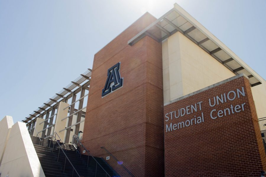 The northern exterior of the Student Union Memorial Center on the University of Arizona campus on April 7. The student union is home to many restaurants, shops and offices meant for students.