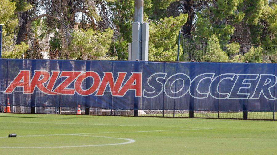 The+Arizona+Soccer+team+stands+on+their+sidelines+before+a+game+against+the+University+of+Alabama+Birmingham+on+Sept.+4+at+Mulcahy+Stadium.+The+game+would+end+in+a+2-2+tie+after+90+minutes+of+play.