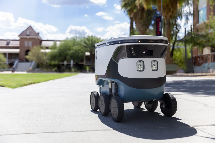 Delivery+robots+are+back+on+the+University+of+Arizona+campus+after+recent+Russian+controversy+had+them+removed.+Their+return+to+campus+started+on+the+first+day+back+for+all+students%2C+Aug.+22.+%28Courtesy+of+Tyler+Bowman%2C+visual+designer+for+the+Arizona+Student+Unions%29