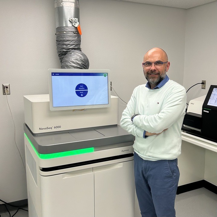 Daniel Laubitz, Ph.D. and director of the PANDA Core at the Steele Childrens Research Center, with the new NovaSeq 6000.