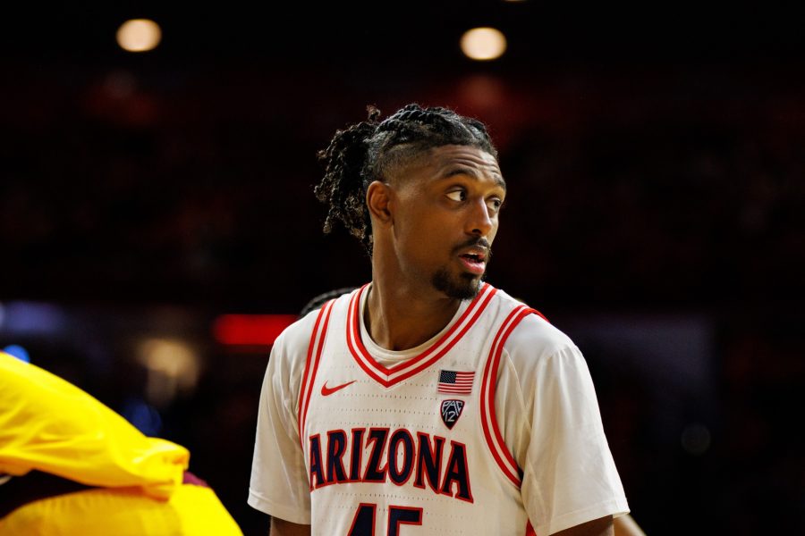 Arizona guard Cedric Henderson Jr. plays in a game against Arizona State University on Feb. 25 in McKale Center. The Wildcats lost the game 88-89. 