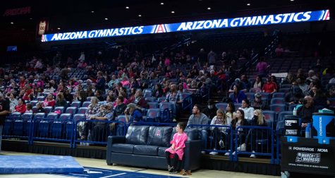 Fans watch the Arizona Gymnastics meet versus the University of Washington in McKale Center on Feb. 10. 