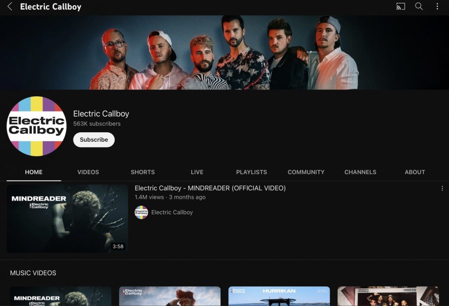 Screenshot of Electric Callboy’s page on YouTube.
