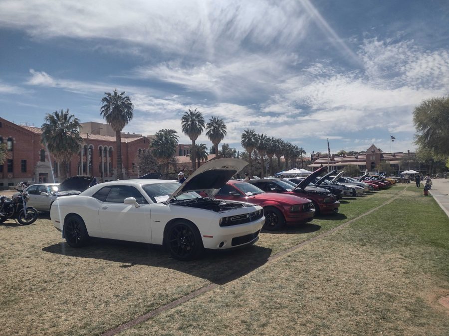 Members of the Car Cats park their vehicles at the University of Arizona campus on April 7, in Tucson. The car show is held every semester and hosted by the student club.