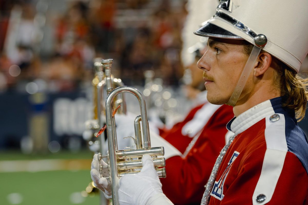 A member of the Pride of Arizona marching band during a football game against the University of Texas at El Paso on Saturday, Sept. 16. Arizona won the game 31-10.
