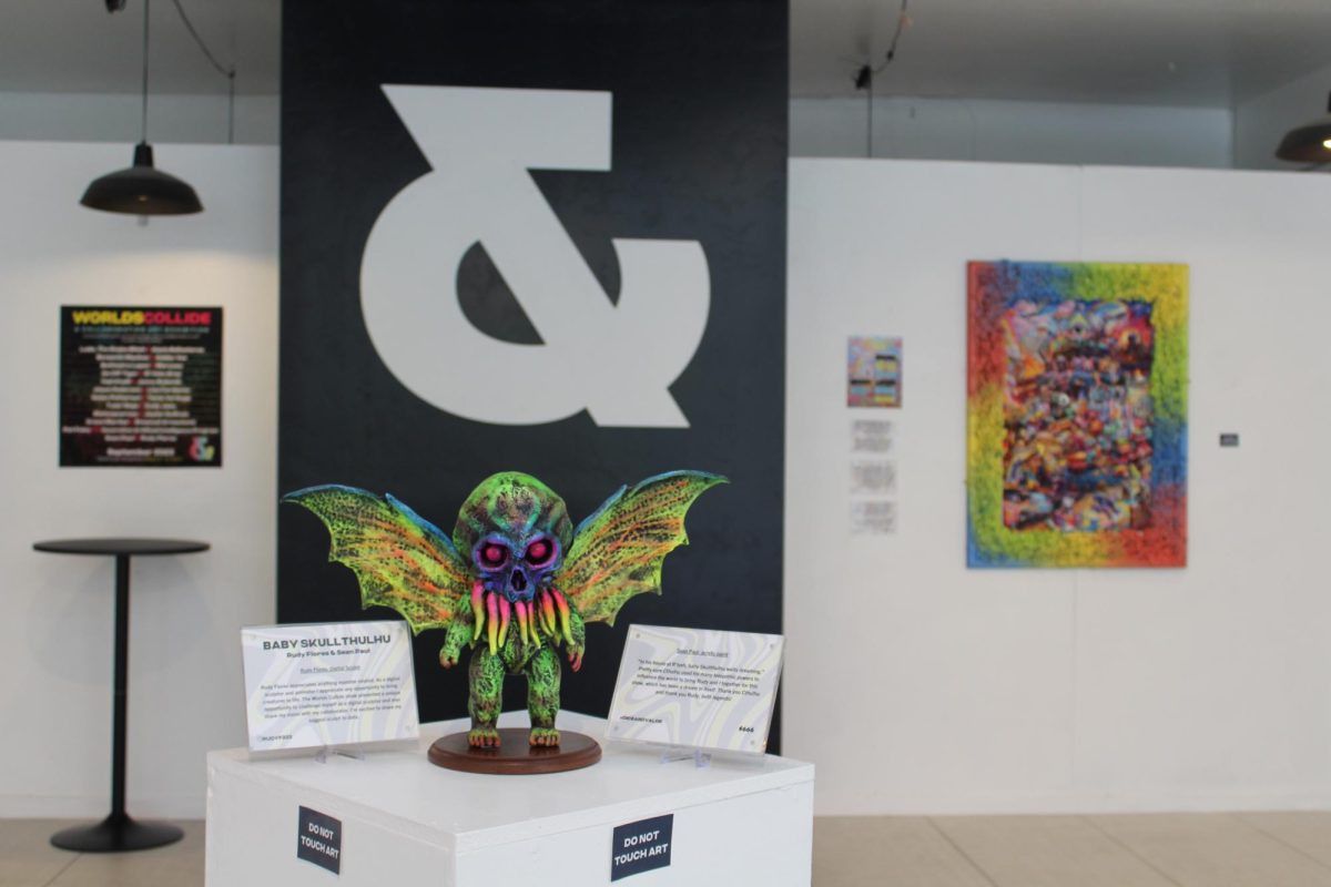 &gallery on Fourth Ave. showcases Baby Skull Thulhu by Rudy Flores and Sean Paul on Sept. 10, 2023. The exhibit showcases collaborative local artwork.