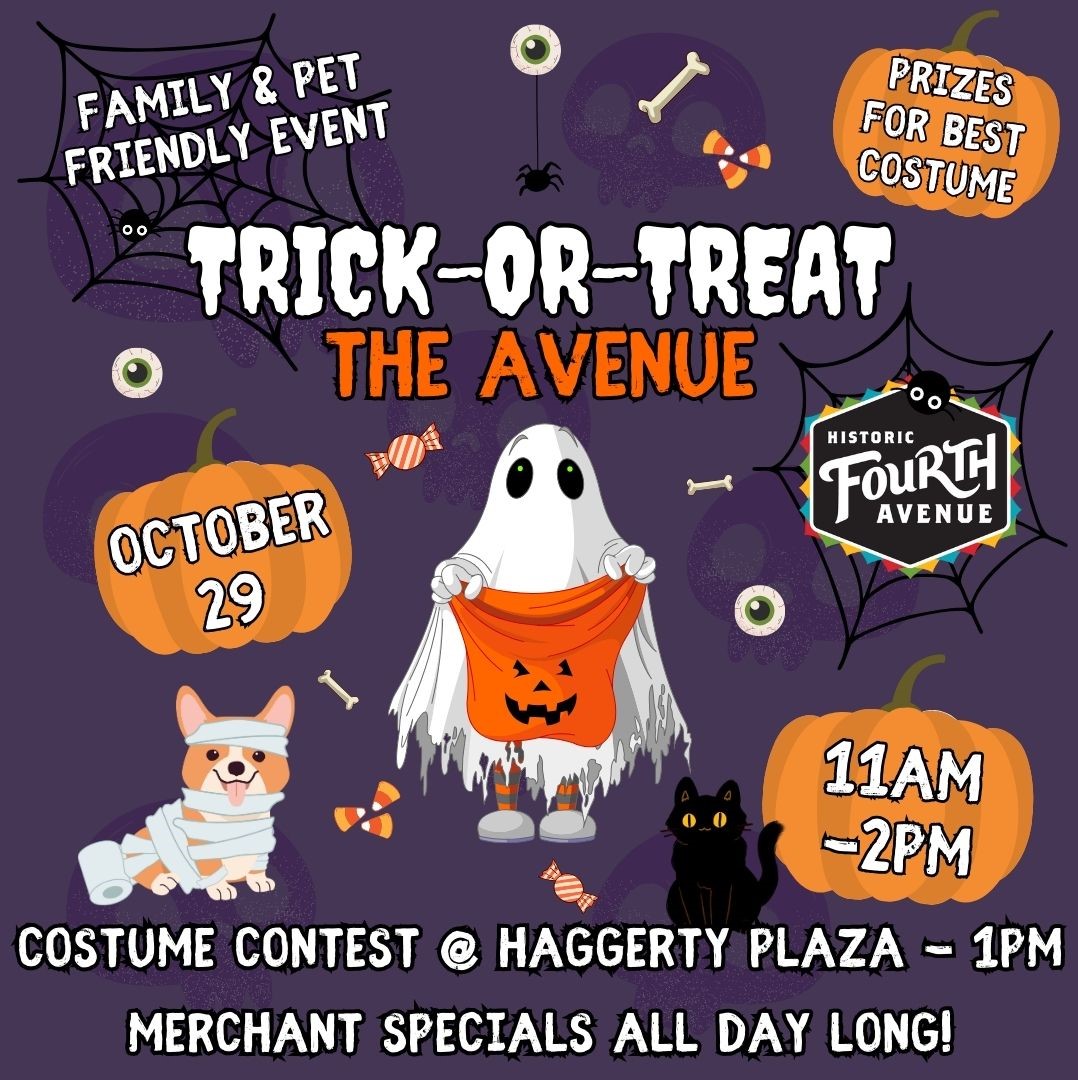 Flier advertising Trick-or-Treat the Avenue. The event takes place on Oct. 29 from 11 a.m. to 2 p.m. (Photo courtesy of Casey Anderson.) 