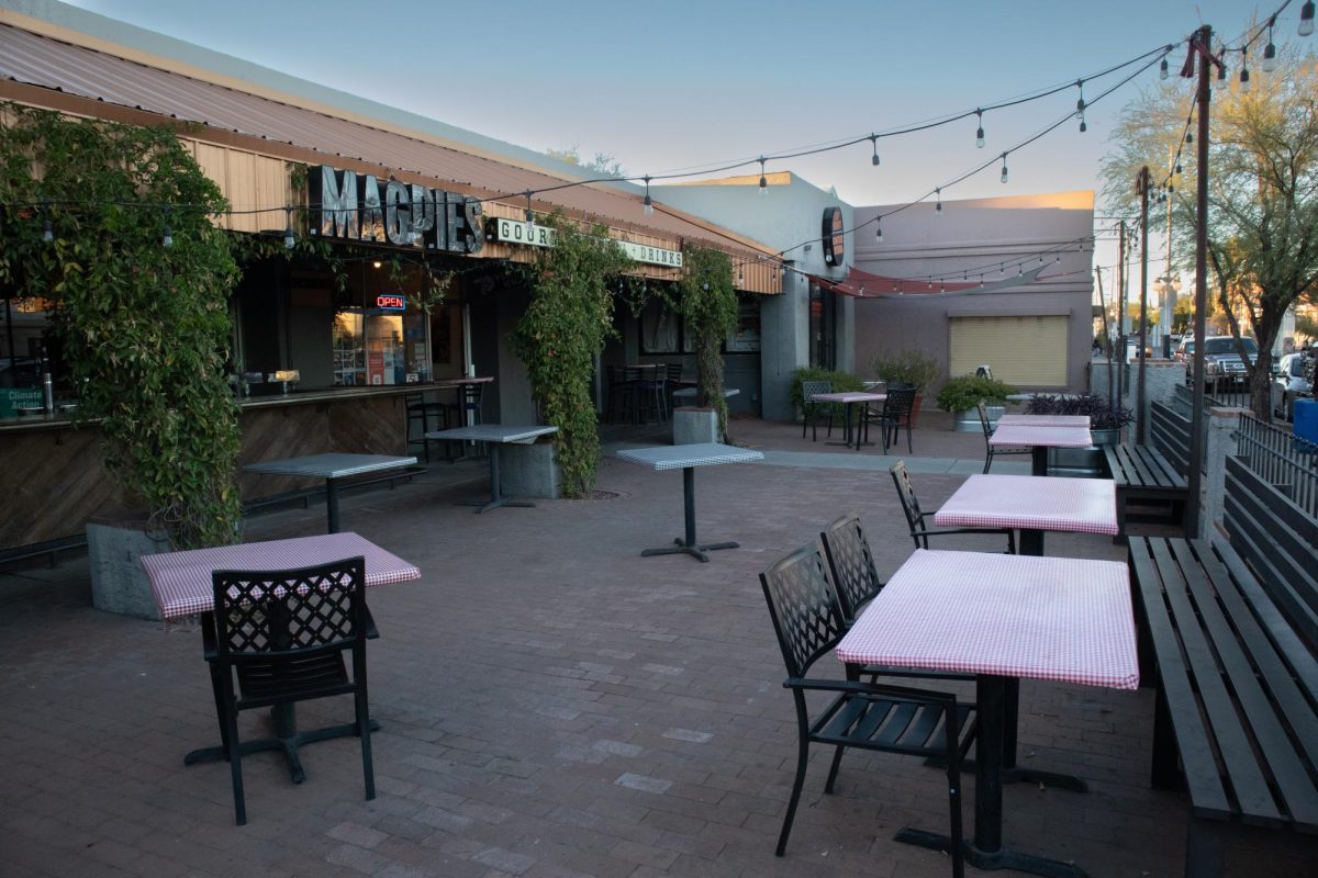 The patio at Magpies off 4th Ave in Tucson on Nov. 12 is open until 8:30 p.m. The patio is dog friendly and has live music on weekends.
